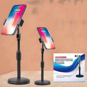 Rotatable Phone Holder Retractable Disc Base Phone Stand - Black