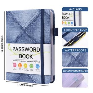 Password book with A-Z labels, pocket-sized password organizer, portable notebook