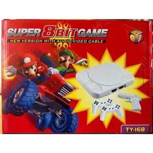 Super 8-Bit Retro TV Video Game Console (Model TY-168) – Built-in Classic Games, 2 Wired Gamepads & Light Gun Peripheral