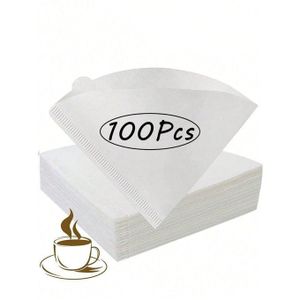 100Pcs V60, Cone Shaped Filters Easy To Use Upgraded Design Size V02, V-Shaped Cup Uses Paper Hand