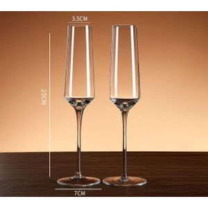 2PCS 250ml Clear Glass Champagne Flutes –Transparent