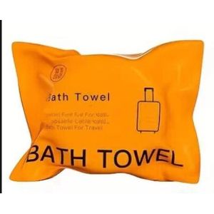 Bath & Shower Disposable Towel Compressed Towels, Pure Cotton Portable Washcloth For Camping or Travel  - Orange