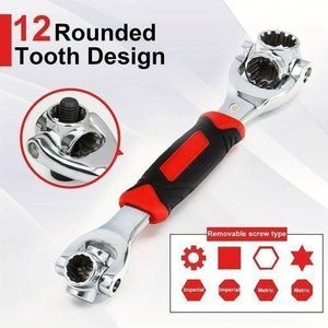 52 In 1 Wrench Tool Set, 360° Swivel Head, 8-19mm Universal Wrench Multipurpose Bolt Torque Socket 360 Degree Rotation Multifunctional Spanner General Multi-Function 12-in-1 , Socket Multifunction Wrench Tool Set with 360° Rotating Head