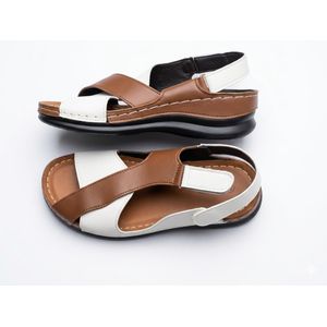 wisteria Ladies beautiful brown and white wedge 