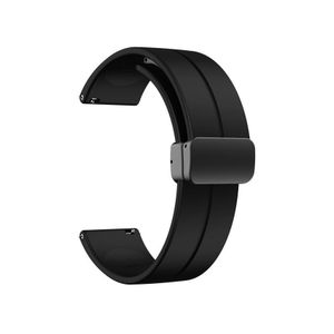 ShebSheb Soft Silicone Magnetic Watch Band 22mm with Quick Release, Adjustable Sport Replacement Strap for Men Women