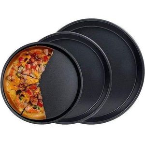 3 Pieces Nonstick Pizza Pans - Black