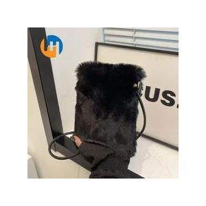 HUAHUA The new solid-color plush phone case is cute and versatile with a crossbody bag and a mini wallet