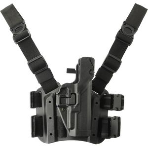 Universal Tactical Drop Leg Thigh Holster - Right-Handed Molded Pistol Holster with Dual Non-Slip Leg Straps & Quick-Release Buckles