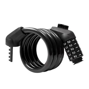 5 Digit Combination Bicycle Lock (With Lock Frame) - Black
