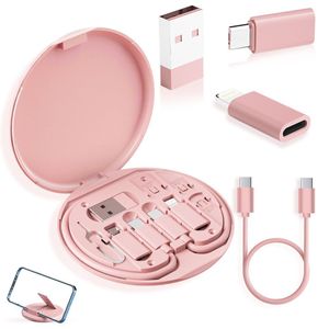  Fast Charge 60W Adapter   Apple ligthning /Type-c  Data Lighting  Storage Box Set Pink