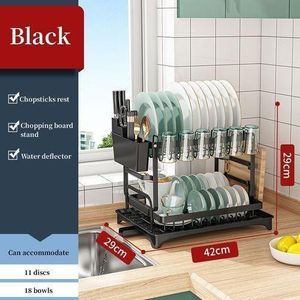 2 Layers Stainless Steel Dish Drainer & Plates Rack