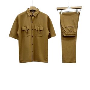 Men’s Short Sleeve Top&Down Kaftan/Brown