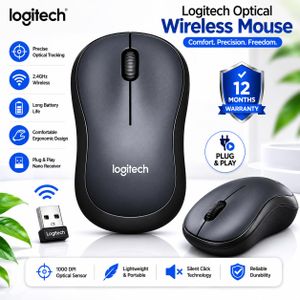 Logitech M220 Silent Wireless Optical Mouse – 1000 DPI, 10m Range, USB Nano Receiver, Black