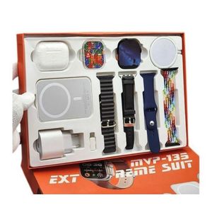 Smartwatch Complete Set Bundle - Wireless Power Bank + Multiple Straps + Charger - Multicolor