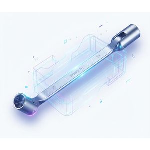 New 17mm by 19mm Multi-Tasking Dual-End Metric Flexible Head Socket Wrench Built for Everyday Garage Use and Precision Mechanical Assembly Work