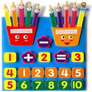 Digabi Learning Numbers Felt Board,Counters for Boys and Grils Math,Math Games Manipulatives, Counting Sensory Toy, Best Choice for Christmas Gift, Birthday Gift
