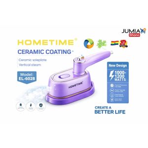 HOMETIME Handheld Steam Iron EL-6028 – Ceramic Coating, 1000–1200W, Portable Garment Steamer