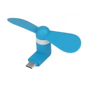 Portable OTG Mini Fan - Plugs Into Type C Phone Charging Port - Blue