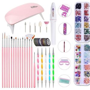 Nail Art Brushes Set Nail Art Tools Nail Art Kit  Nail Art Supplies Nail Rhinestones Nail Accessories For Nail Art LED Nail Dryer Nail Manicure Tool Nail Kits