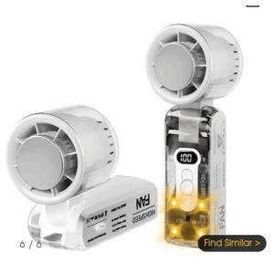 AD Portable Handheld Digital Air Condition Fan - White