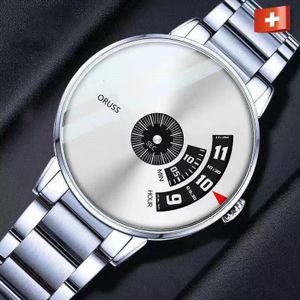 Men's ORUSS Minimalist Watch - Silver Stainless Steel Strap
