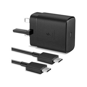 Samsung Super Fast USB-C to USB-C Travel Charger Adapter – 45W with Type-C Cable - Black