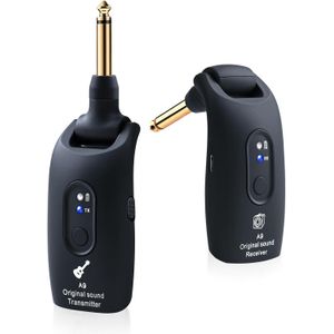2.4GHz Wireless Guitar System, Rechargeable Audio Wireless T-ransmitter and Receiver for Guitar, Bass, Wind Instruments, and Electronic Musical Instruments