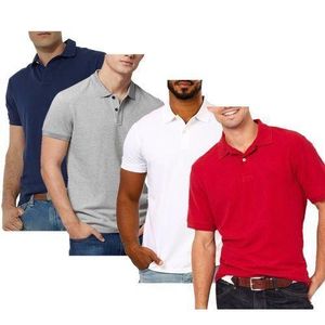 4 Piece Short Sleeve Polo Shirt Set - Multicolor