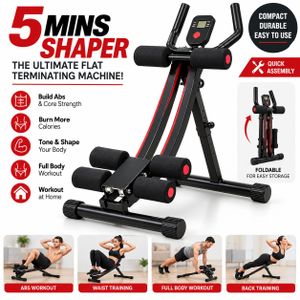 Abdominal Trainer Ab Exercise Machine – Adjustable Core Workout Fitness Equipment, Foldable Home Gym Trainer – Black