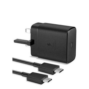  Super Fast USB-C to USB-C Travel Charger Adapter - 25W with Type-C Cable - Black