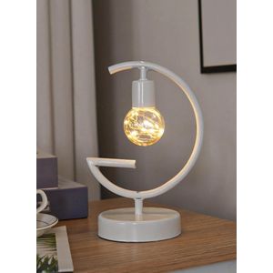 Art Shape Lamp Warm Light Home Decoration Ornament Night Light for Bedside (D10 x H20.5)cm / (D3.93 x H8.07)inch -White