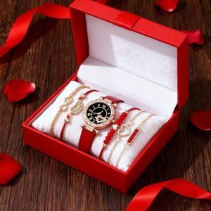 Gift Set Valentine's Day Red Watch Bracelet Romantic Personal Elegant Jewelry Gift Box