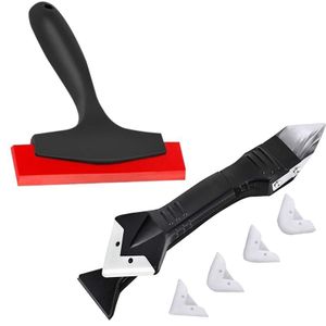 Multi-functional Cleaning scraper and 3 in 1 Caulk Tool Set, Reusable Grout Sealant Smoothing Applicator, for Bathroom and others