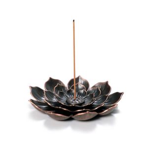 ShebSheb Incense Burner - Lotus Stick Incense Holder 6 Incense Holes with Detachable Ash Catcher