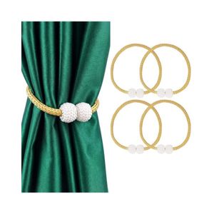 ShebSheb Magnetic Curtain Tiebacks 4 Pack, Curtain Tiebacks Buckles Holdbacks Holders Hooks Clip