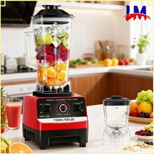 SILVER CREST LM-2.6L 2-In-1 Professional Durable Heavy Duty Commercial Blenders - black/red