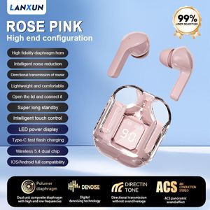 2PCS New Wireless Earphones with Ultra-long Battery Life Sports Game Mini Dual Stereo In-Ear Universal EarbudsTransparent Wireless Earbuds Wireless 5.3 Headphones with ENC Noise Canceling Earphones, HiFi Dual Stereo Microphone and  a  Protective Case