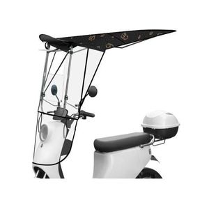 Foldable Vehicle Canopy Wind, Rain & Sun Protection Sunshade Umbrella - Black / Beige