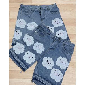 Fashion For Life Blue jeans with cloud design new in