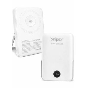 10000mAh MagSafe Wireless Power Bank, 20W PD Fast Charging with Foldable Stand (L11 × W7 × H2)cm / (L4.3 x W2.8 x H0.8)inch - White