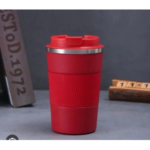 Stainless steel insulated coffee mug- Red.