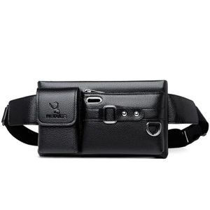 A & Shine Men's Premium Leather  Crossbody Bag - Black