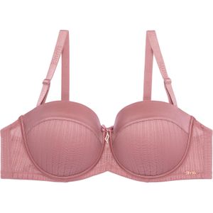 Binnys Date night Balconette Pink Bra Underwire T-Shirt Non-removable Breast Pads Rhinestones Teardrop Pendant Bra with Adjustable Straps for Everyday Women's Versatility Bra