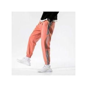 Men's Patchwork Stripe Joggers Elastic Cuff Drawstring Sports Pants Casual Breathable Loose Fit Daily