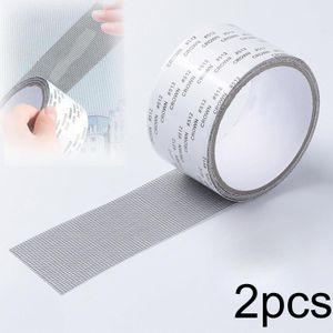 2pcs Window Screen Barrier Repair Tape, Window Screen Anti Fly Net Repair Tape, Screen Window Door Mosquito Netting Patch Repair Tools for Covering Tears Holes Screen Patch Repair, 5Cm X 200Cm,Gray