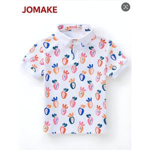 JOMAKE Boys' polo shirt, ages 1-9 years, white with cartoon print