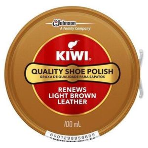 Kiwi 100ml Light Brown Shoe Polish- Renews Leather 