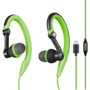 Mucro Type-C Plug In-Ear Sport Earhook Wired Stereo Headphones - Green