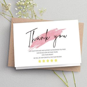 20Pcs Small Appreciation Cards for Business Packaging- White, Pink& Black