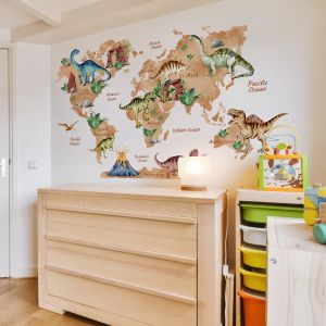 Dinosaur World Map Wall Stickers - Ignite Kids' Imagination!